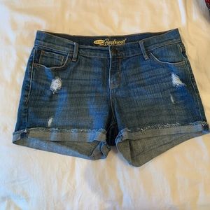High waisted boyfriend ripped jeans shorts